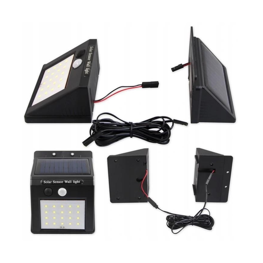 LED Päikesepaneeliga seinavalgusti koos anduriga ja väline paneel LED/0,55W/3,7V 1200 mAh IP65