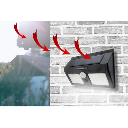 LED Päikesepaneeliga seinavalgusti koos anduriga LED/1,2W/3,7V 2400 mAh IP54