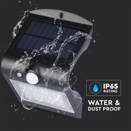 LED Päikesepaneeliga seinavalgusti koos anduriga LED/1.5W/3,7V IP65 1200 mAh