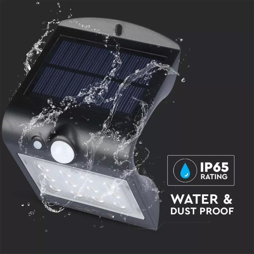 LED Päikesepaneeliga seinavalgusti koos anduriga LED/1.5W/3,7V IP65 1200 mAh