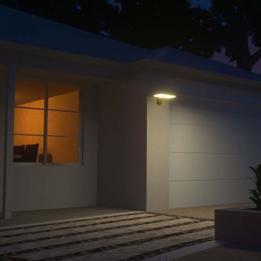 LED Päikesepaneeliga seinavalgusti koos anduriga LED/15W/3,2V 4000K/6000K IP65 6000 mAh must