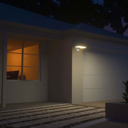 LED Päikesepaneeliga seinavalgusti koos anduriga LED/15W/3,2V 4000K/6000K IP65 6000 mAh valge