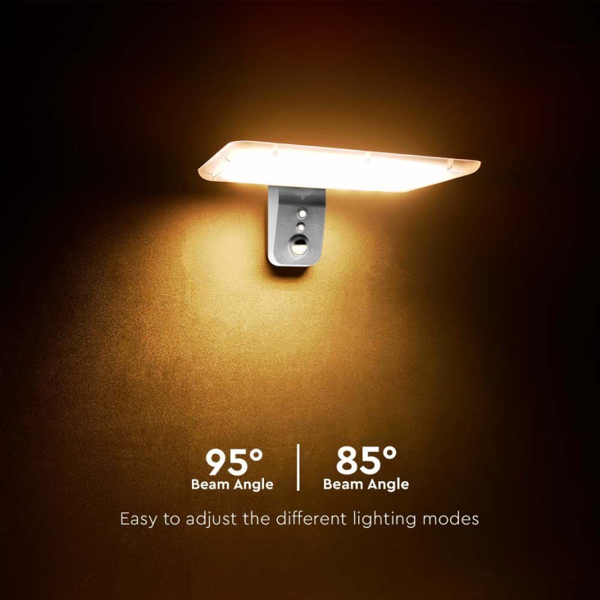 LED Päikesepaneeliga seinavalgusti koos anduriga LED/15W/3,2V 4000K/6000K IP65 6000 mAh valge