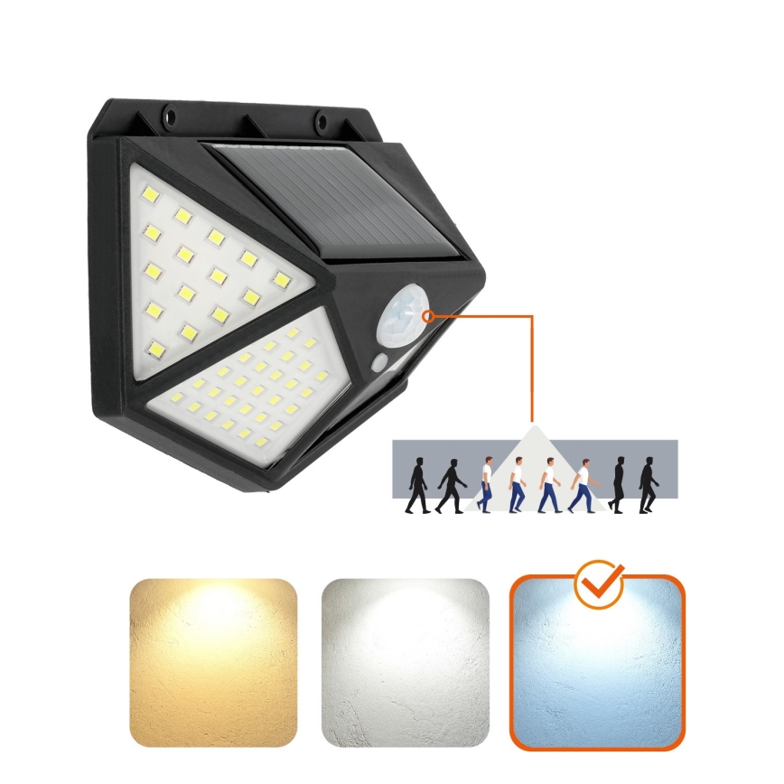 LED Päikesepaneeliga seinavalgusti koos anduriga LED/1W/3,7V 6500K IP44