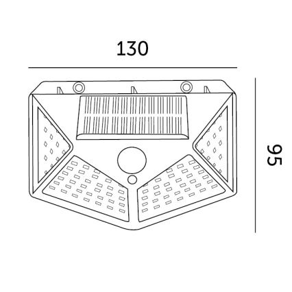 LED Päikesepaneeliga seinavalgusti koos anduriga LED/1W/3,7V 6500K IP44