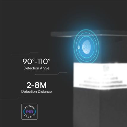 LED Päikesepaneeliga seinavalgusti koos anduriga LED/2,5W/3,7V IP54 3000K 2200 mAh