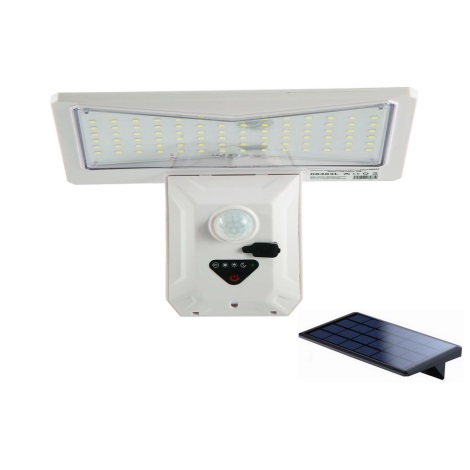 LED Päikesepaneeliga seinavalgusti koos anduriga LED/2,6W/5,5V IP65 valge