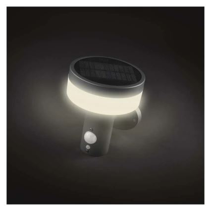 LED Päikesepaneeliga seinavalgusti koos anduriga LED/2W/3,7V 1200 mAh IP44