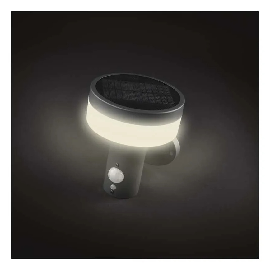 LED Päikesepaneeliga seinavalgusti koos anduriga LED/2W/3,7V 1200 mAh IP44