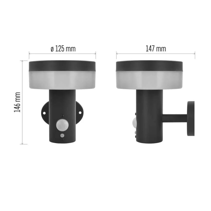 LED Päikesepaneeliga seinavalgusti koos anduriga LED/2W/3,7V 1200 mAh IP44