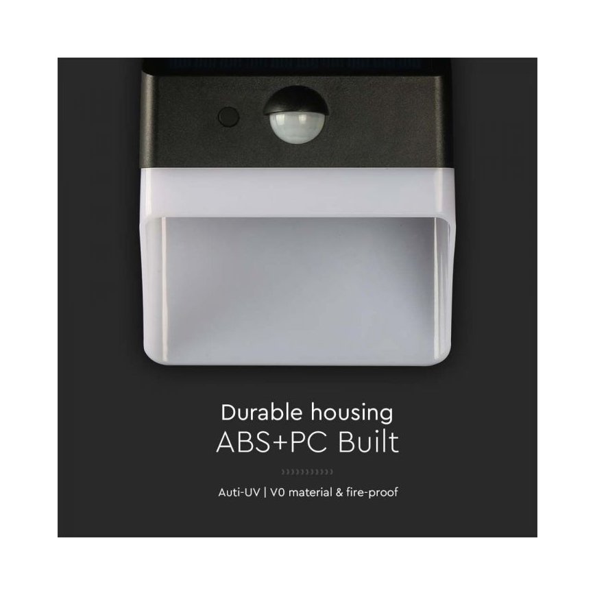 LED Päikesepaneeliga seinavalgusti koos anduriga LED/2W/3,7V 4000K IP65 1200 mAh