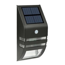 LED Päikesepaneeliga seinavalgusti koos anduriga LED/3,7V IP44 must
