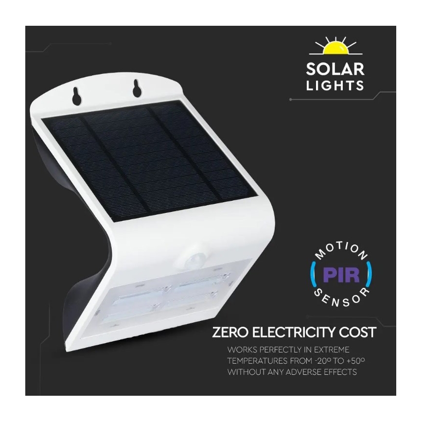 LED Päikesepaneeliga seinavalgusti koos anduriga LED/3W/3,7V 3000/4000K IP65 2000 mAh valge