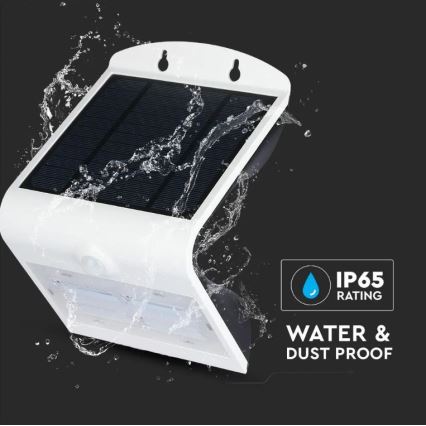 LED Päikesepaneeliga seinavalgusti koos anduriga LED/3W/3,7V 3000/4000K IP65 2000 mAh valge