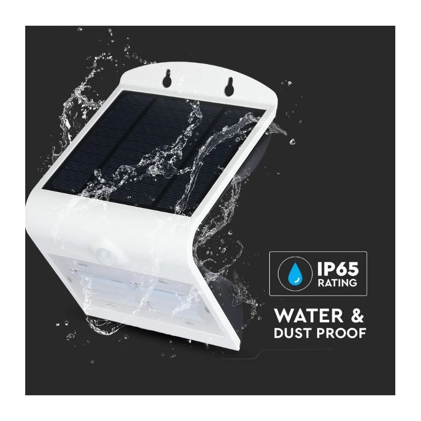 LED Päikesepaneeliga seinavalgusti koos anduriga LED/3W/3,7V 3000/4000K IP65 2000 mAh valge