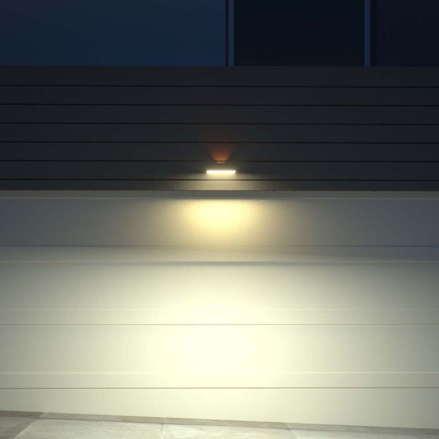 LED Päikesepaneeliga seinavalgusti koos anduriga LED/3W/3,7V 3000K/4000K IP65 1200 mAh must