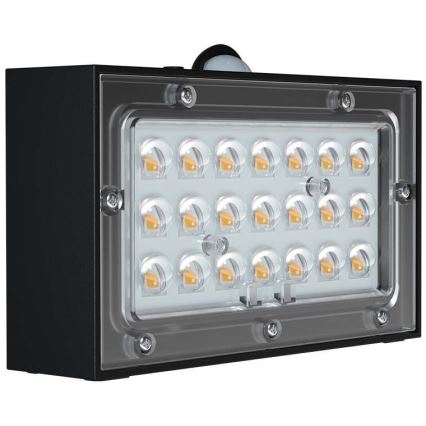 LED Päikesepaneeliga seinavalgusti koos anduriga LED/3W/3,7V 3000K/4000K IP65 1200 mAh must