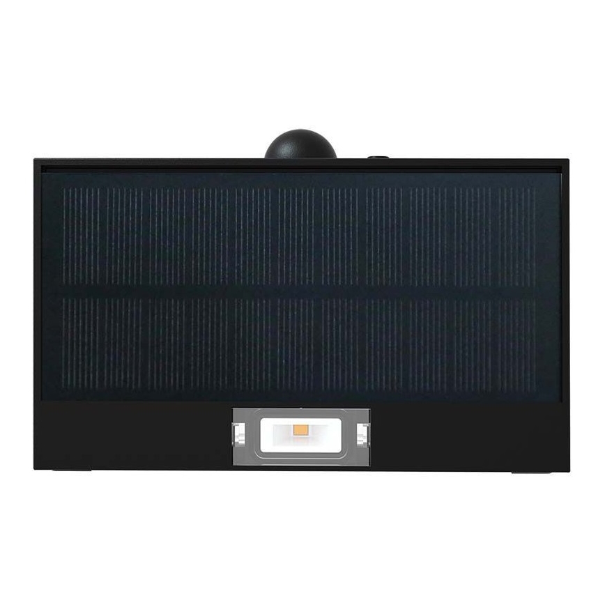 LED Päikesepaneeliga seinavalgusti koos anduriga LED/3W/3,7V 3000K/4000K IP65 1200 mAh must
