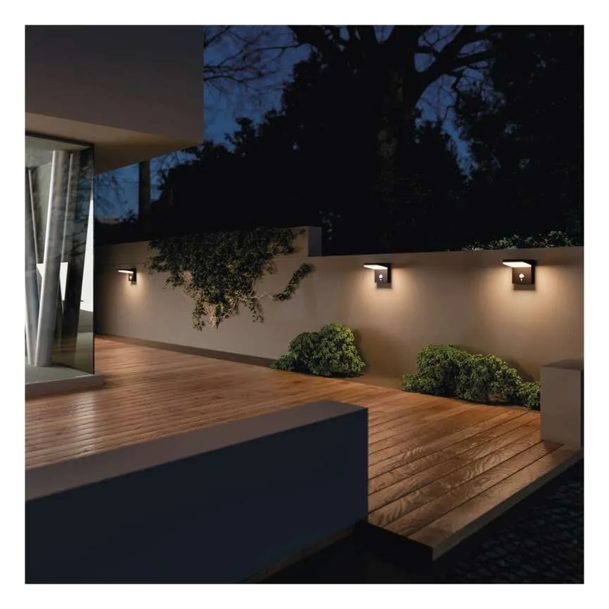 LED Päikesepaneeliga seinavalgusti koos anduriga LED/4,4W/3,7V 2200 mAh IP44