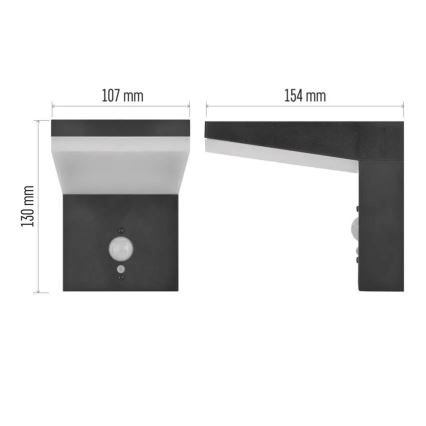 LED Päikesepaneeliga seinavalgusti koos anduriga LED/4,4W/3,7V 2200 mAh IP44