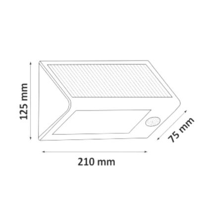 LED Päikesepaneeliga seinavalgusti koos anduriga LED/5W IP44