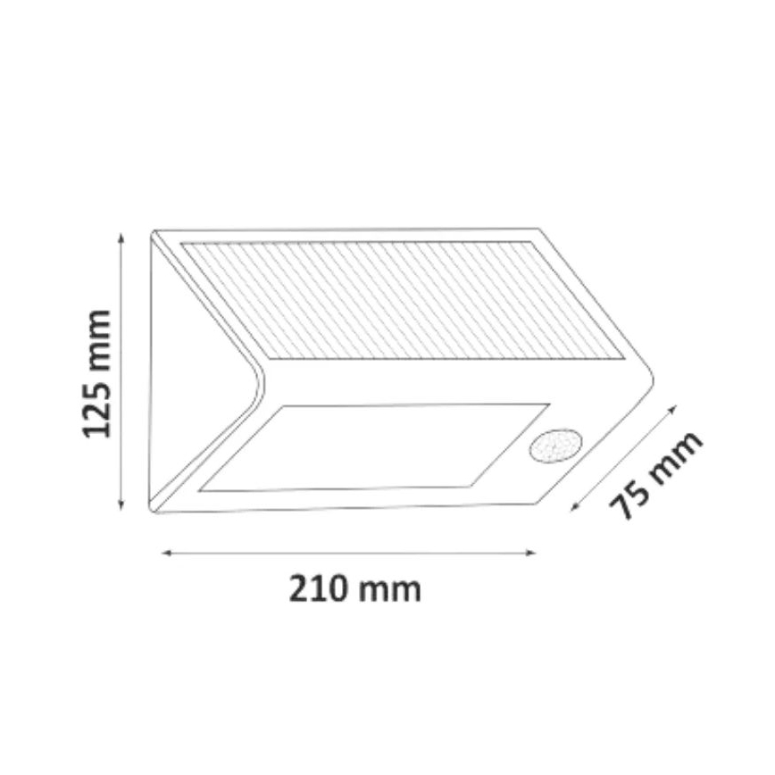 LED Päikesepaneeliga seinavalgusti koos anduriga LED/5W IP44