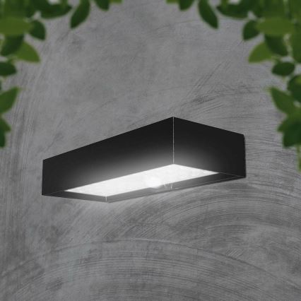 LED Päikesepaneeliga seinavalgusti koos anduriga LED/6W/3,7V IP65 4000K 3000 mAh must