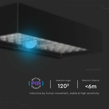 LED Päikesepaneeliga seinavalgusti koos anduriga LED/6W/3,7V IP65 4000K 3000 mAh must