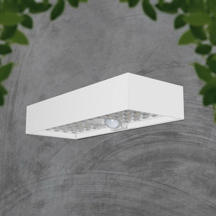LED Päikesepaneeliga seinavalgusti koos anduriga LED/6W/3,7V IP65 4000K 3000 mAh valge