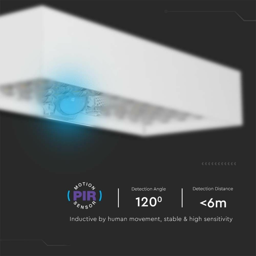 LED Päikesepaneeliga seinavalgusti koos anduriga LED/6W/3,7V IP65 4000K 3000 mAh valge
