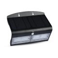 LED Päikesepaneeliga seinavalgusti koos anduriga LED/7W/3,7V 4000K IP65 must