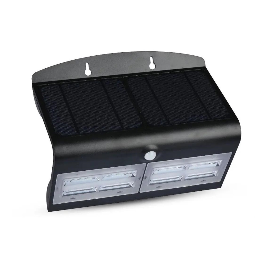 LED Päikesepaneeliga seinavalgusti koos anduriga LED/7W/3,7V 4000K IP65 must
