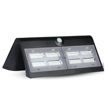 LED Päikesepaneeliga seinavalgusti koos anduriga LED/7W/3,7V 4000K IP65 must