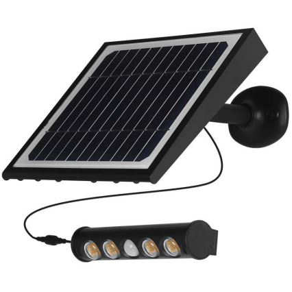 LED Päikesepaneeliga seinavalgusti koos anduriga LED/8W/3,7V IP65 6000K 4000 mAh
