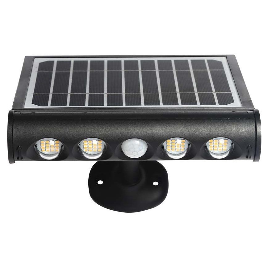 LED Päikesepaneeliga seinavalgusti koos anduriga LED/8W/3,7V IP65 6000K 4000 mAh