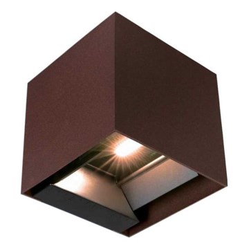 LED Päikesepaneeliga seinavalgusti koos anduriga LED/9W/3,7V 3000/4000/5000K 2600 mAh IP65 pruun