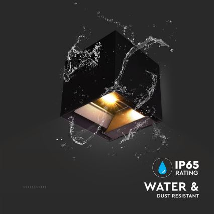 LED Päikesepaneeliga seinavalgusti koos anduriga LED/9W/3,7V 3000/4000/5000K 2600 mAh IP65 must