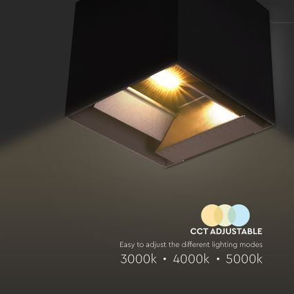 LED Päikesepaneeliga seinavalgusti koos anduriga LED/9W/3,7V 3000/4000/5000K 2600 mAh IP65 must