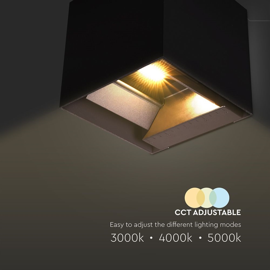 LED Päikesepaneeliga seinavalgusti koos anduriga LED/9W/3,7V 3000/4000/5000K 2600 mAh IP65 must