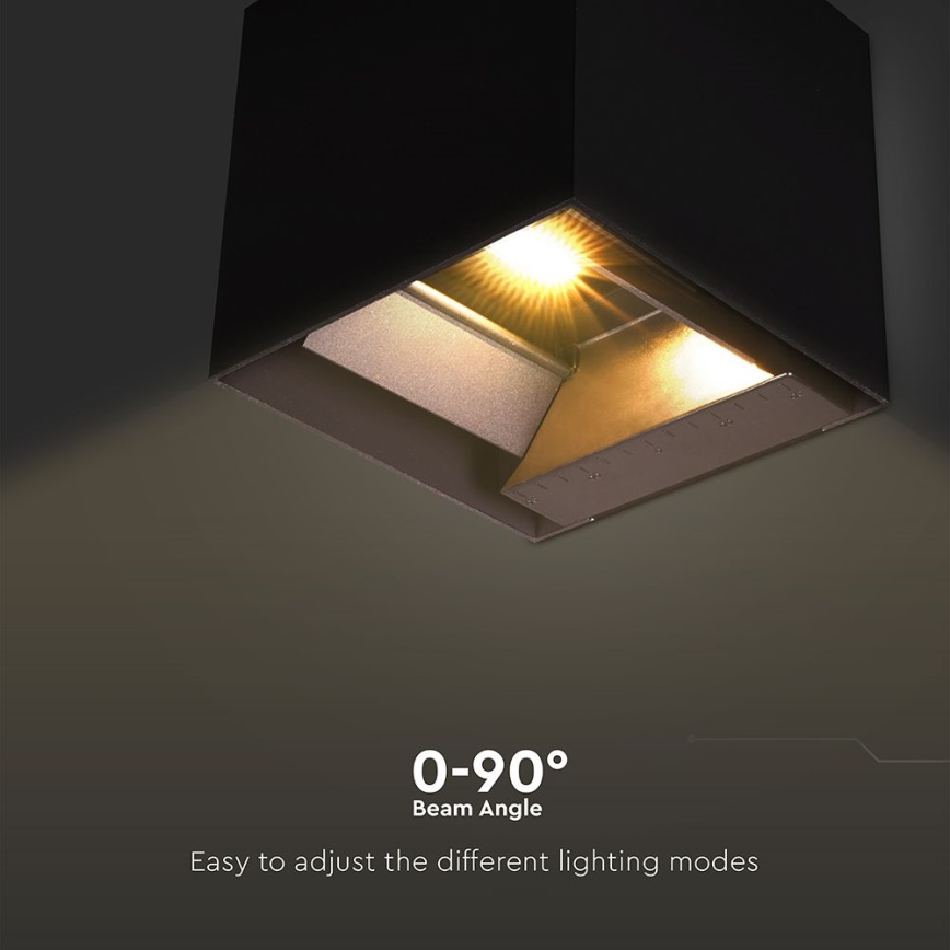 LED Päikesepaneeliga seinavalgusti koos anduriga LED/9W/3,7V 3000/4000/5000K 2600 mAh IP65 must