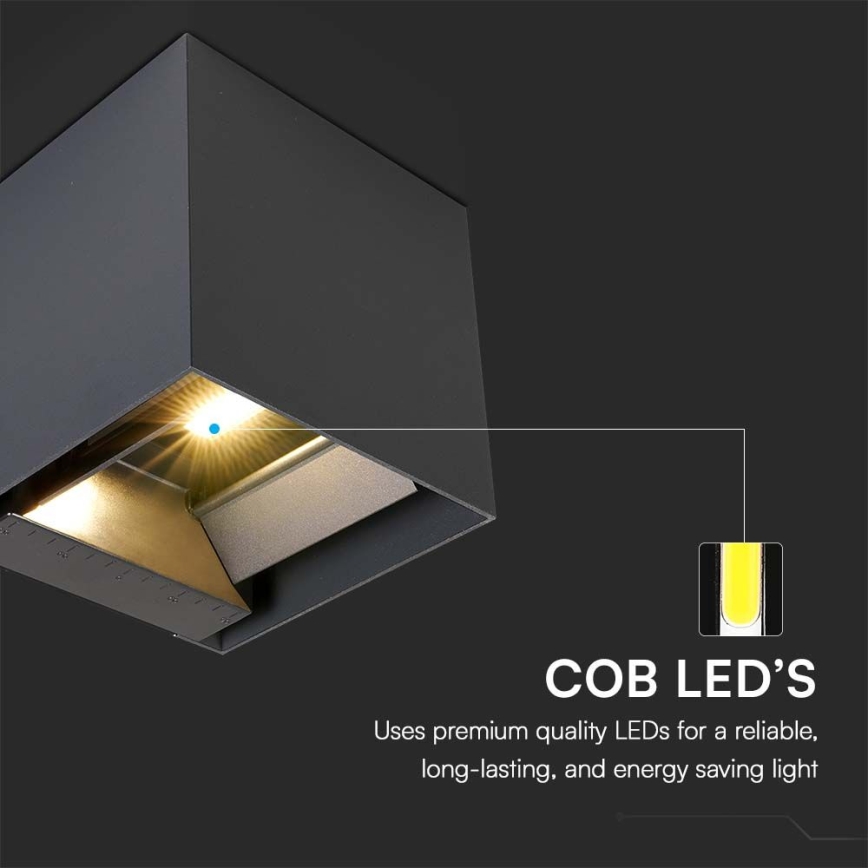 LED Päikesepaneeliga seinavalgusti koos anduriga LED/9W/3,7V 3000/4000/5000K 2600 mAh IP65 must
