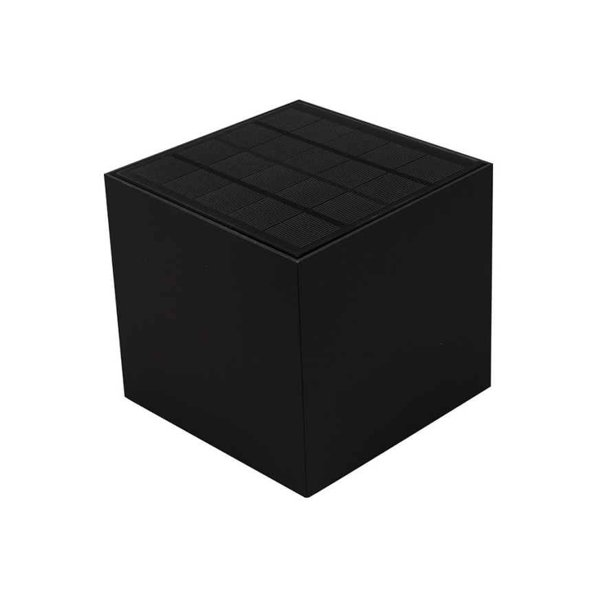 LED Päikesepaneeliga seinavalgusti koos anduriga LED/9W/3,7V 3000/4000/5000K 2600 mAh IP65 must