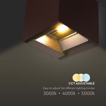 LED Päikesepaneeliga seinavalgusti koos anduriga LED/9W/3,7V 3000/4000/5000K 2600 mAh IP65 pruun