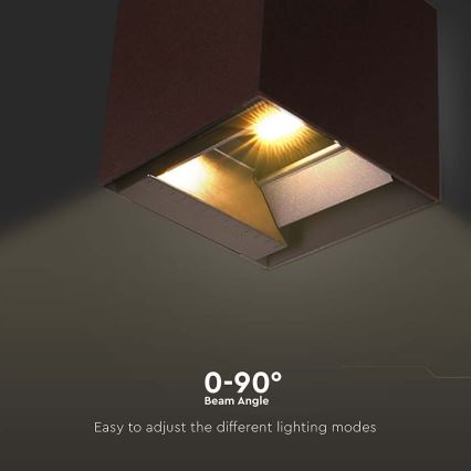 LED Päikesepaneeliga seinavalgusti koos anduriga LED/9W/3,7V 3000/4000/5000K 2600 mAh IP65 pruun