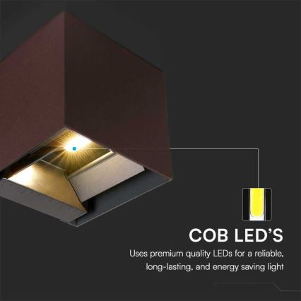LED Päikesepaneeliga seinavalgusti koos anduriga LED/9W/3,7V 3000/4000/5000K 2600 mAh IP65 pruun