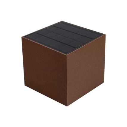 LED Päikesepaneeliga seinavalgusti koos anduriga LED/9W/3,7V 3000/4000/5000K 2600 mAh IP65 pruun