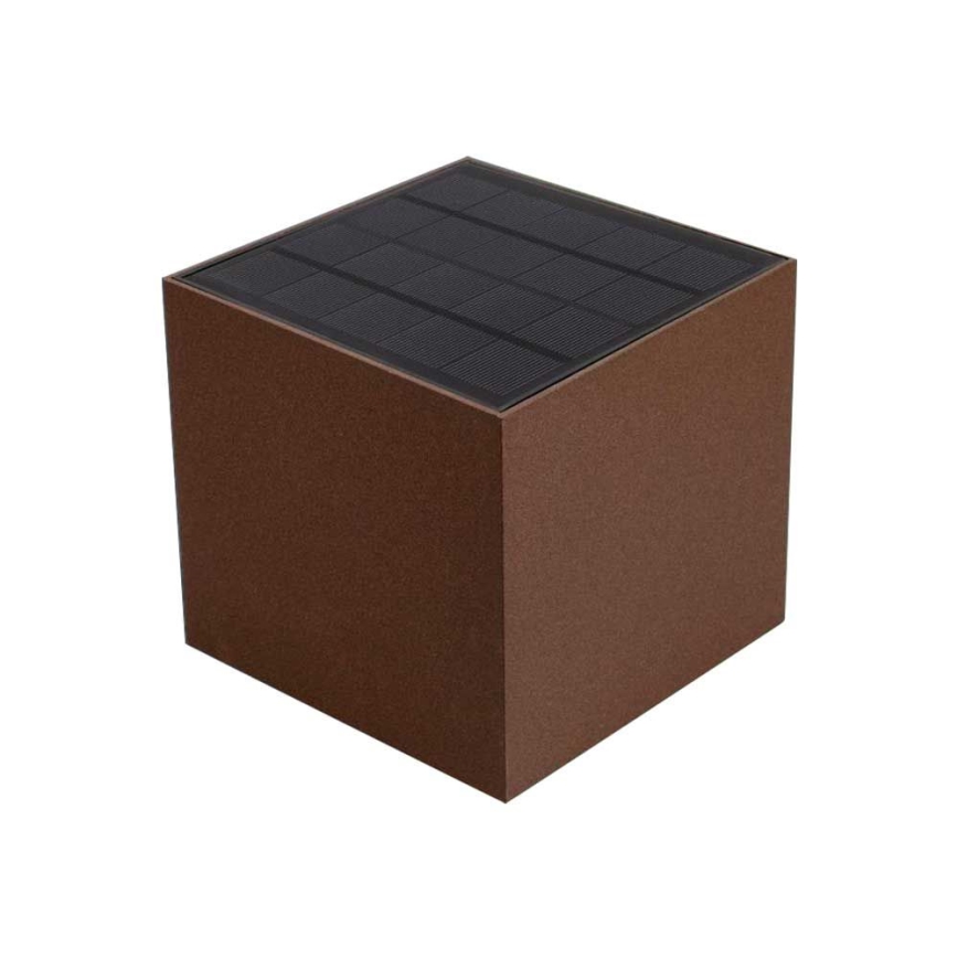 LED Päikesepaneeliga seinavalgusti koos anduriga LED/9W/3,7V 3000/4000/5000K 2600 mAh IP65 pruun