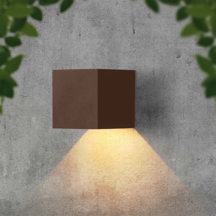 LED Päikesepaneeliga seinavalgusti koos anduriga LED/9W/3,7V IP65 4000K pruun