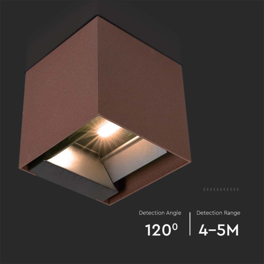 LED Päikesepaneeliga seinavalgusti koos anduriga LED/9W/3,7V IP65 4000K pruun