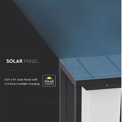 LED Päikesepaneeliga seinavalgusti koos anduriga SAMSUNG CHIP LED/2W/3,7V IP65 2600 mAh
